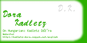 dora kadletz business card